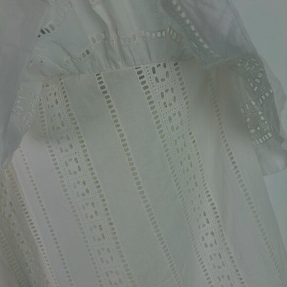 Veronica Beard Cruz Eyelet One Shoulder Top Ivory White Size 4 EUC - Picture 13 of 14